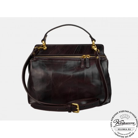 Женская кожаная сумка "Орнелла" (коричневая)